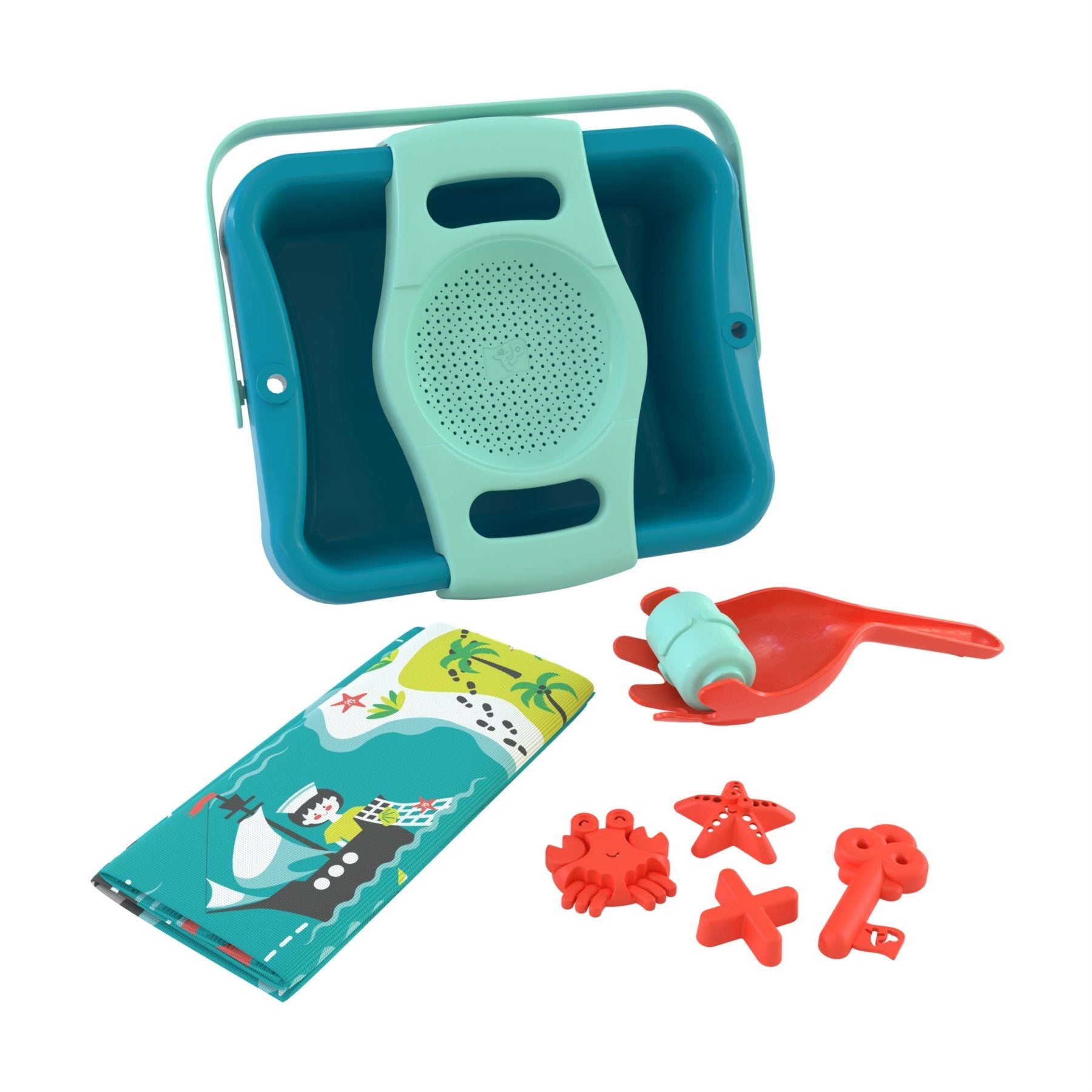 ICrayon Kit De Sable De Jeu Sensoriel - Sable Bleu Et Rose, Figurines Animaux, Formes, Boîte Solide, Pour Tout-petits