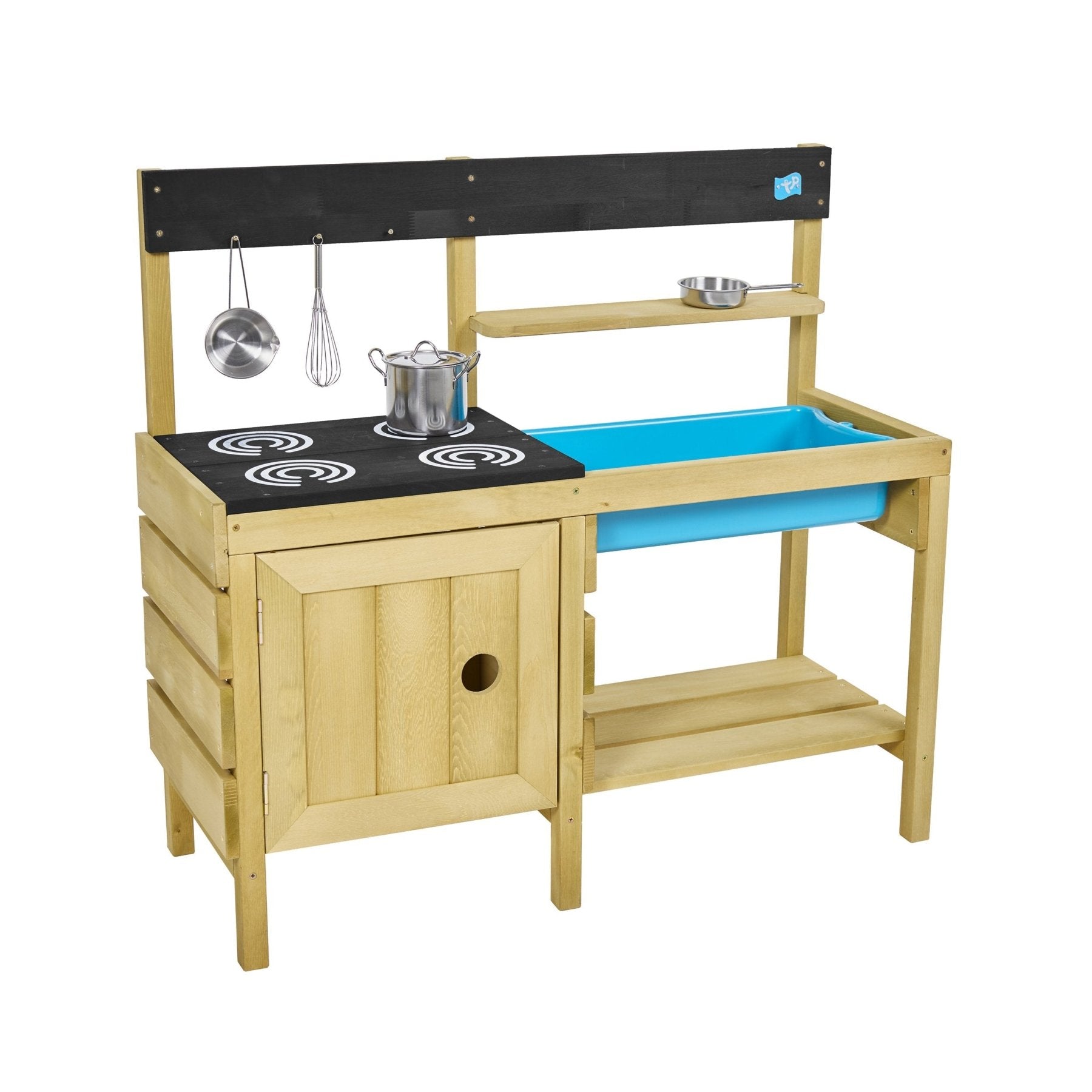 Cuisine D'extérieur En Bois TP Toys Early Fun – Avec Bassine Et Accessoires – Pour Enfants Dès 3 Ans