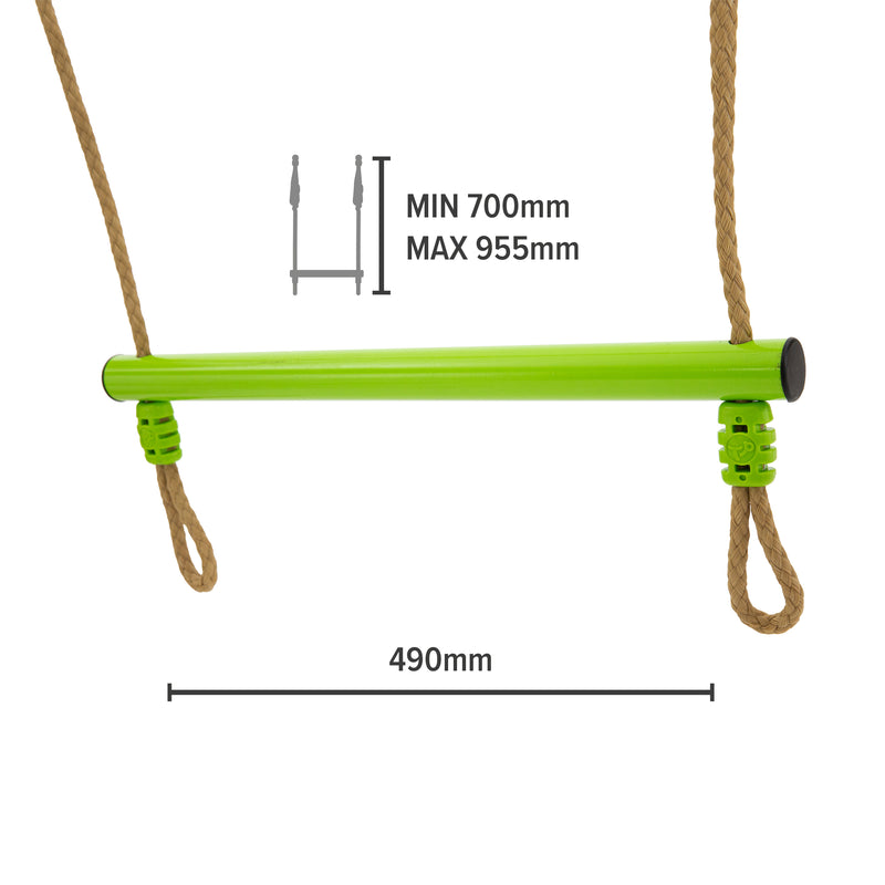 Balançoire trapèze métal pour portique h190-250cm vert