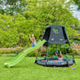 Aire de jeux métal  EXPLORER TOUR noir - tapis explorer - hublot - toboggan - piscine à balles h201 cm