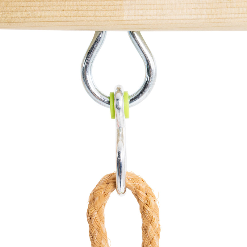 Détail de l'accroche de la balançoire.