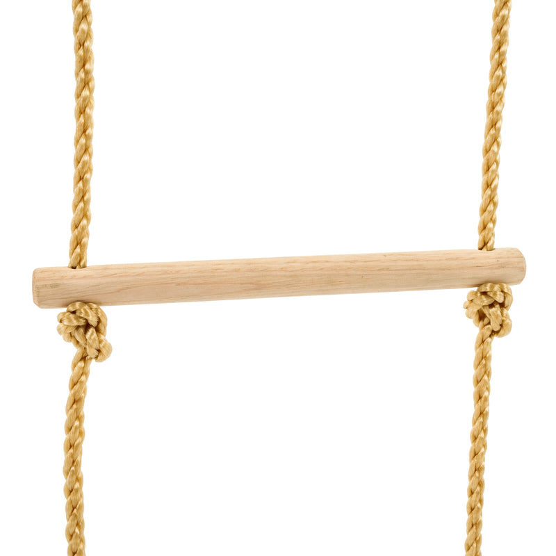 Détail d’un barreau en bois de l’échelle TP Toys, offrant une prise sécurisée pour les enfants.