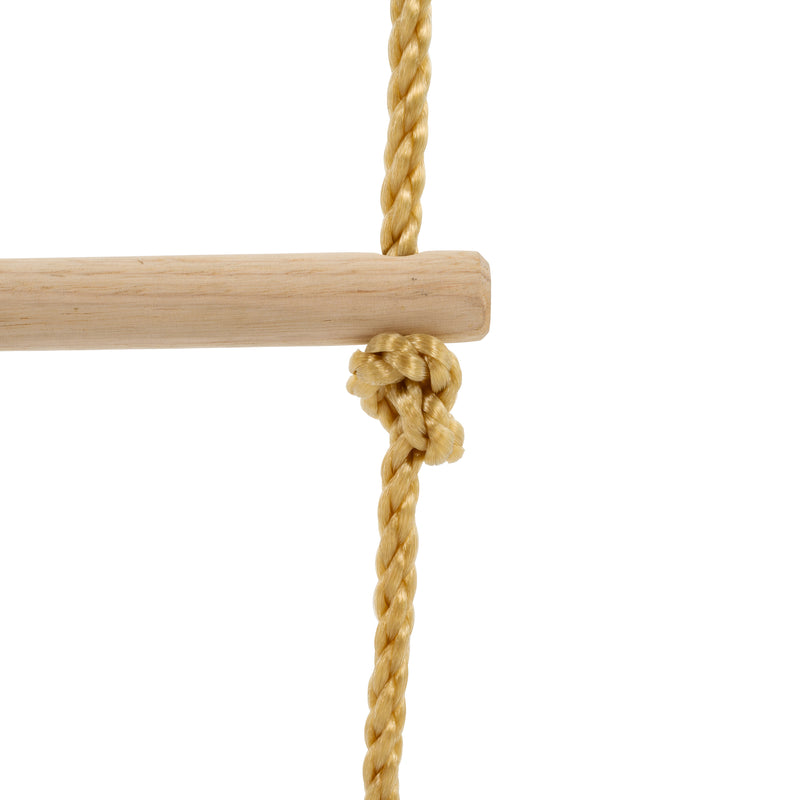 Détail de la corde de fixation, assurant sécurité et stabilité pour les enfants.