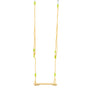 Balançoire en bois avec assise confortable et cordes robustes, compatible avec portiques de 190 à 250 cm.