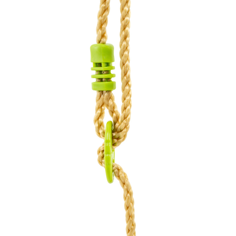 Détail des cordes robustes et résistantes aux intempéries de la balançoire en bois TP Toys.