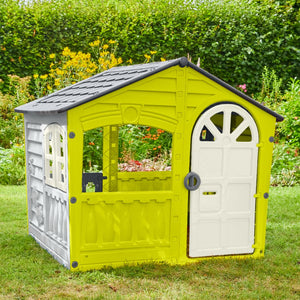 Maisonnette cabane plastique vert citron STORM