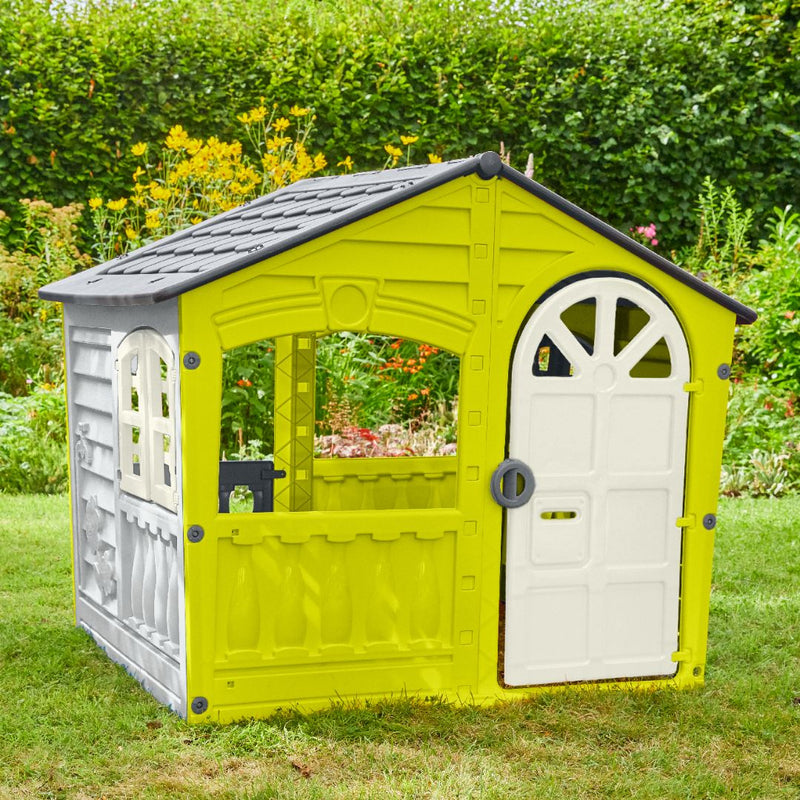 Maisonnette cabane plastique vert citron STORM