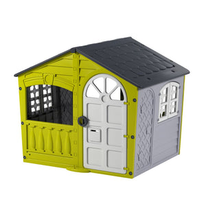 Maisonnette cabane plastique vert citron STORM