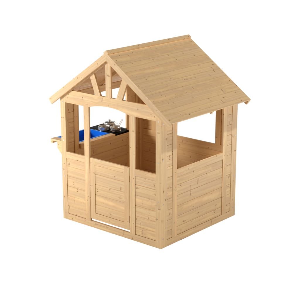 Maisonnette cabane enfant avec cuisine extérieure bois FSC®