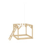 Plateforme en bois pour maisonnette modulable pour enfant, avec échelle d’accès et structure surélevée.