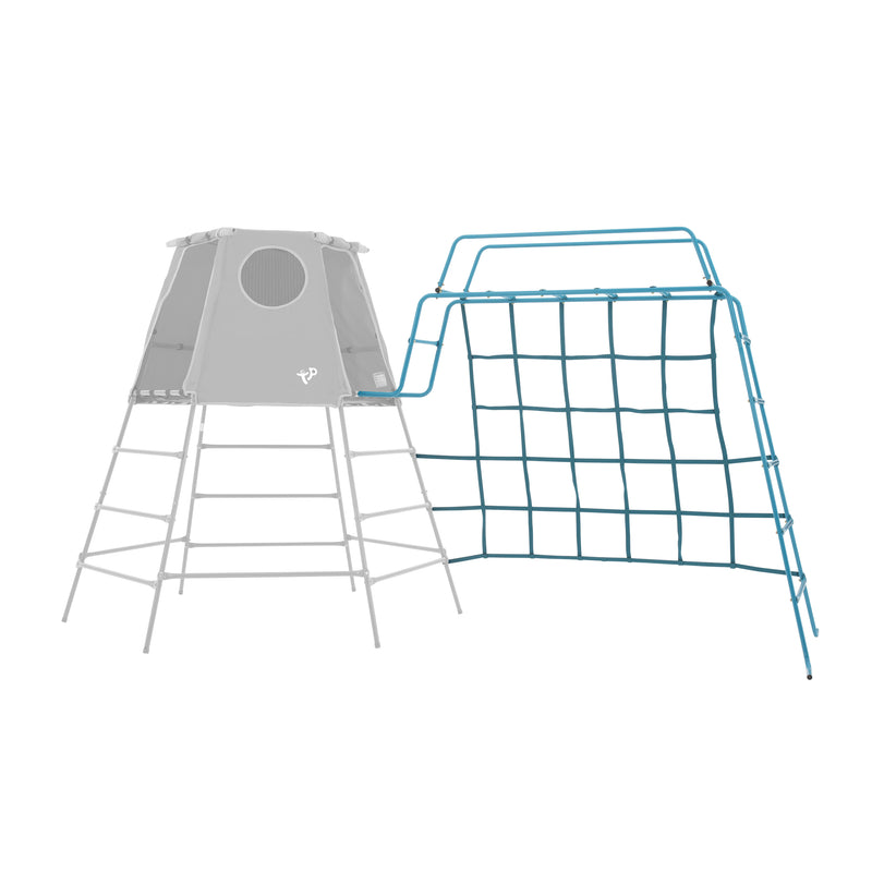 Structure de jeu pour enfants : pont de singe avec filet relié à la tour Explorer.