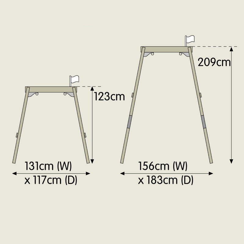 Portique évolutif FOREST ACORN balançoire - fauteuil bébé - kit d'ancrage - bois FSC® h200 cm
