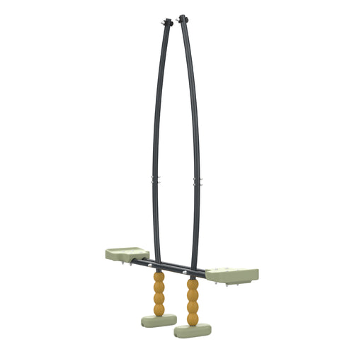 Vue d’ensemble d’un vis-à-vis avec deux assises vert kaki.