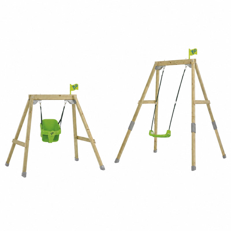 Portique évolutif FOREST ACORN balançoire - fauteuil bébé - kit d'ancrage - bois FSC® h200 cm