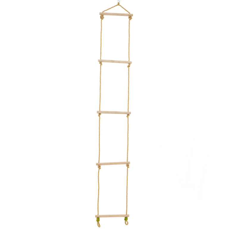 Portique AMANDIER 2 balançoires - échelle corde - kit d'ancrage - bois FSC® h190 cm