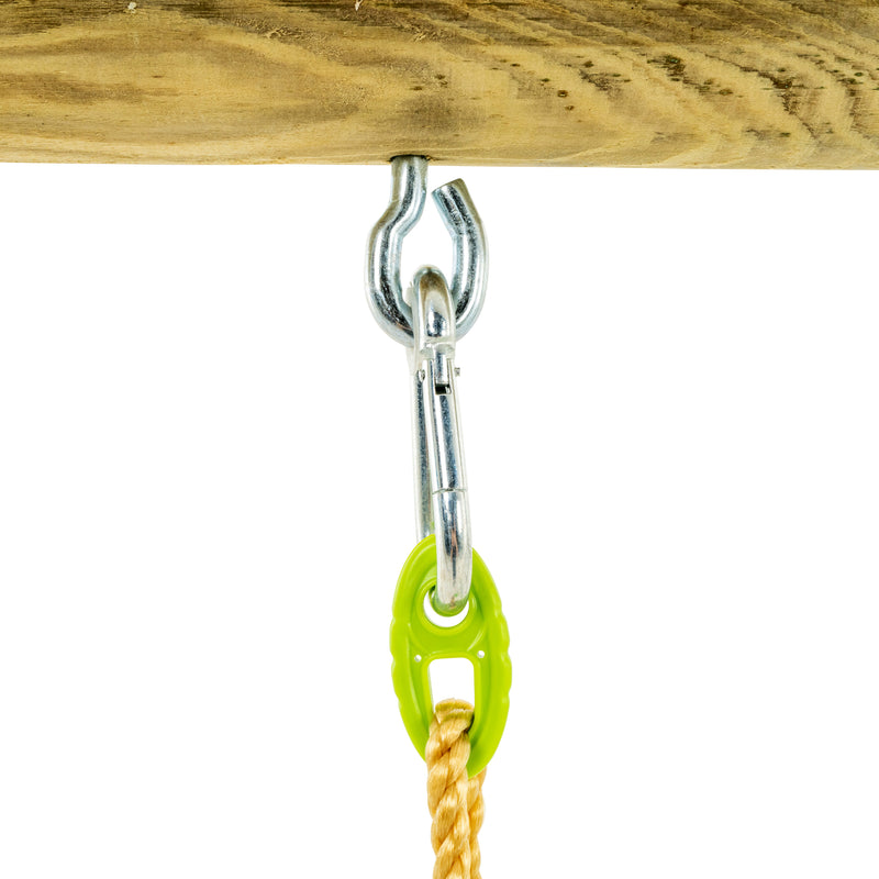 Système d’accroche du siège bébé, montrant comment il se fixe au portique.