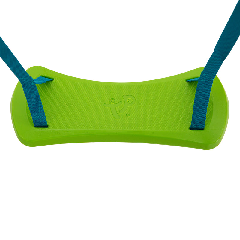 Structure de balançoire photographiée en gros plan.