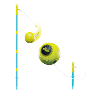 Swingball 2-en-1 : raquette et balle incluses pour des parties ludiques et sportives dans le jardin.