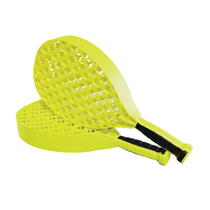 Paire de raquettes Swingball, conçues pour des parties ludiques et sportives en extérieur.