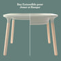 Table de jeux 4 en 1 Montessori avec deux tabourets en bois FSC®