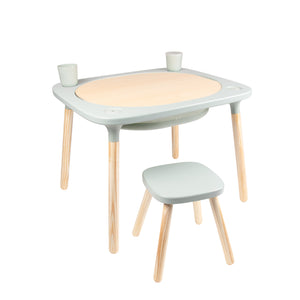 Table de jeux 4 en 1 Montessori avec tabouret en bois FSC®