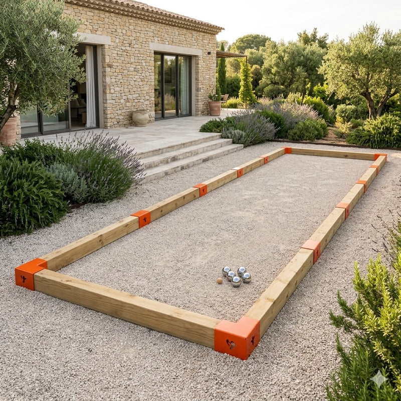 Terrain de pétanque en kit bois FSC - 10 x 2 m