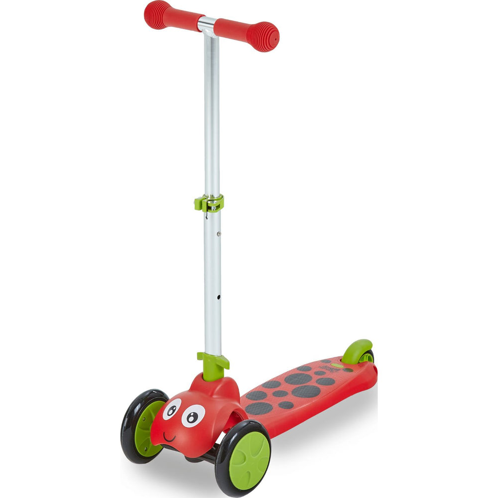 Trottinette enfant 3 roues SCOOTIE BUG SPOT rouge et vert