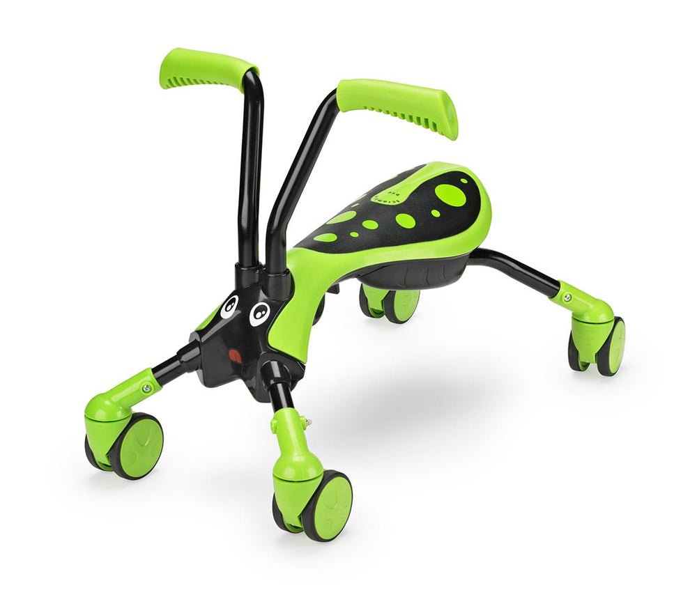 Porteur enfant pliable 4 roues SCRAMBLEBUG HONET vert et noir.